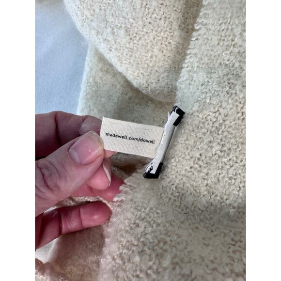 Madewell Super Soft Cream Blanket Scarf Shawl Oversized Fringe Cozy Comfort - Picture 5 of 9